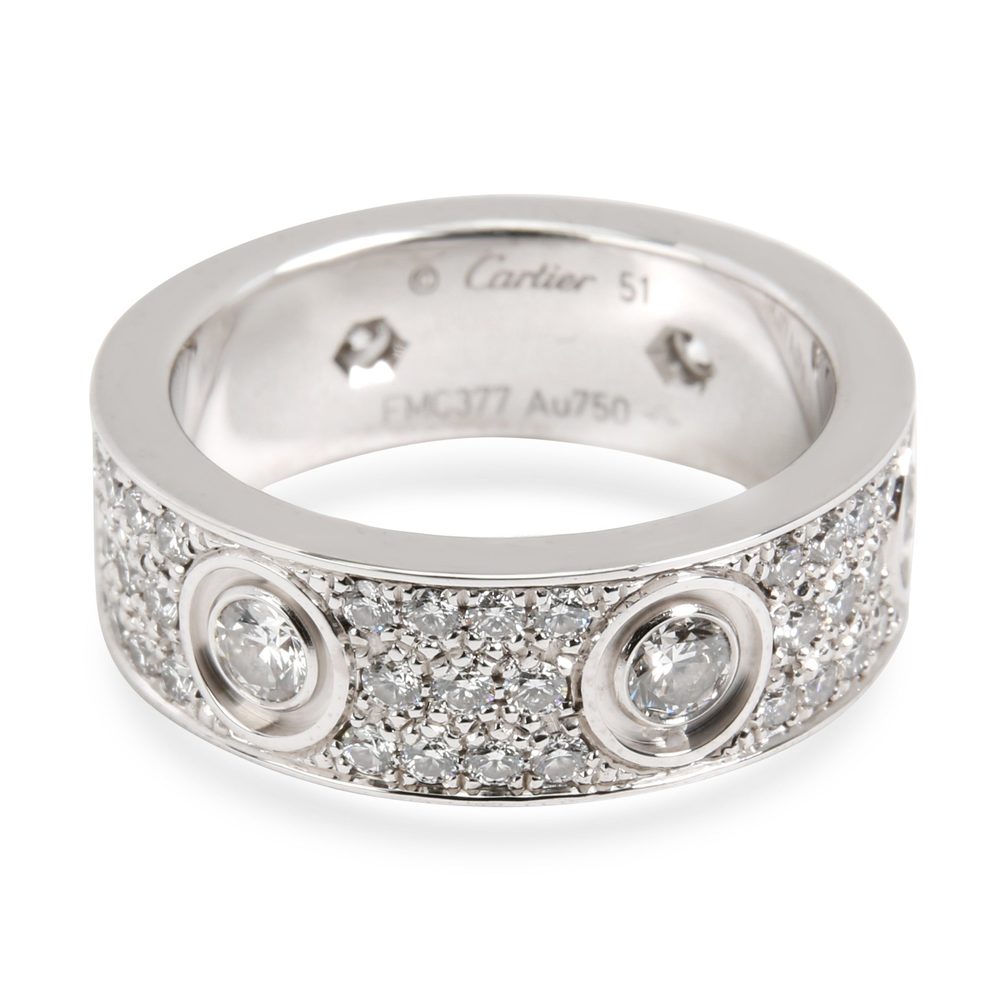 Cartier Diamond Paved Love Ring in 18K White Gold 1.26 CTW - Picture 1 of 4
